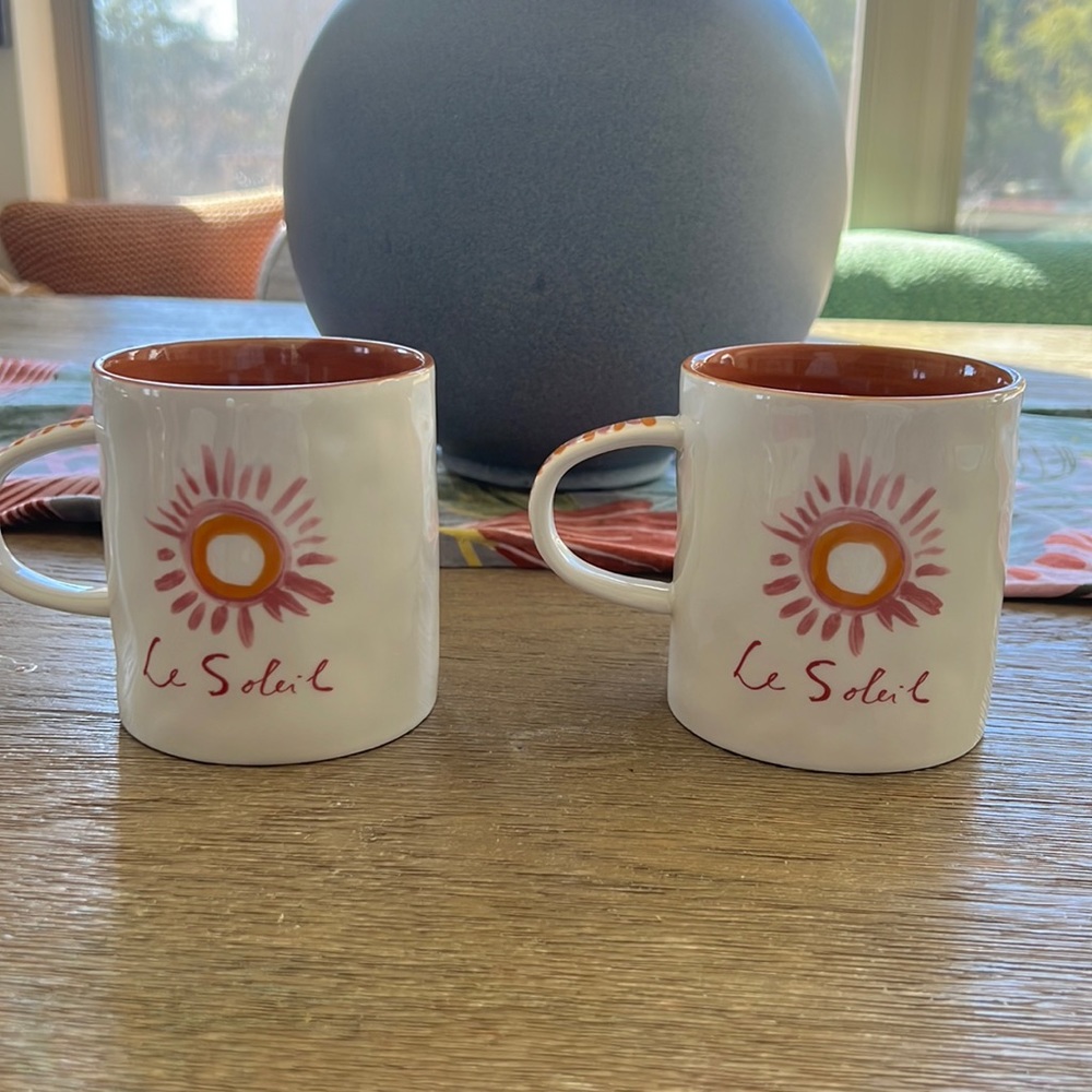 NEW NWT Anthropologie set of le solei hotel magique mugs